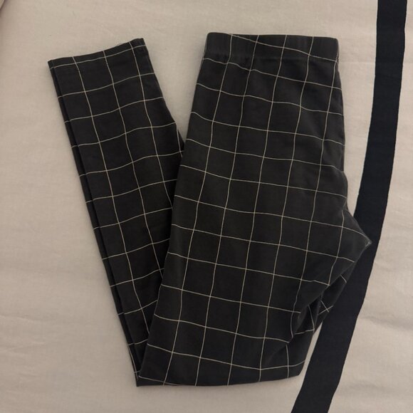 EUC Girls' Grid Leggings - Cat & Jack™ Charcoal Gray XL - Picture 2 of 6